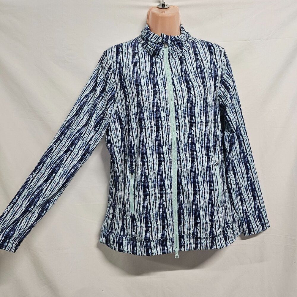 Peter Millar Women Size L Golf Katy Full Zip Layer Jacket Blue UPF50 Sun Pro - Picture 12 of 12